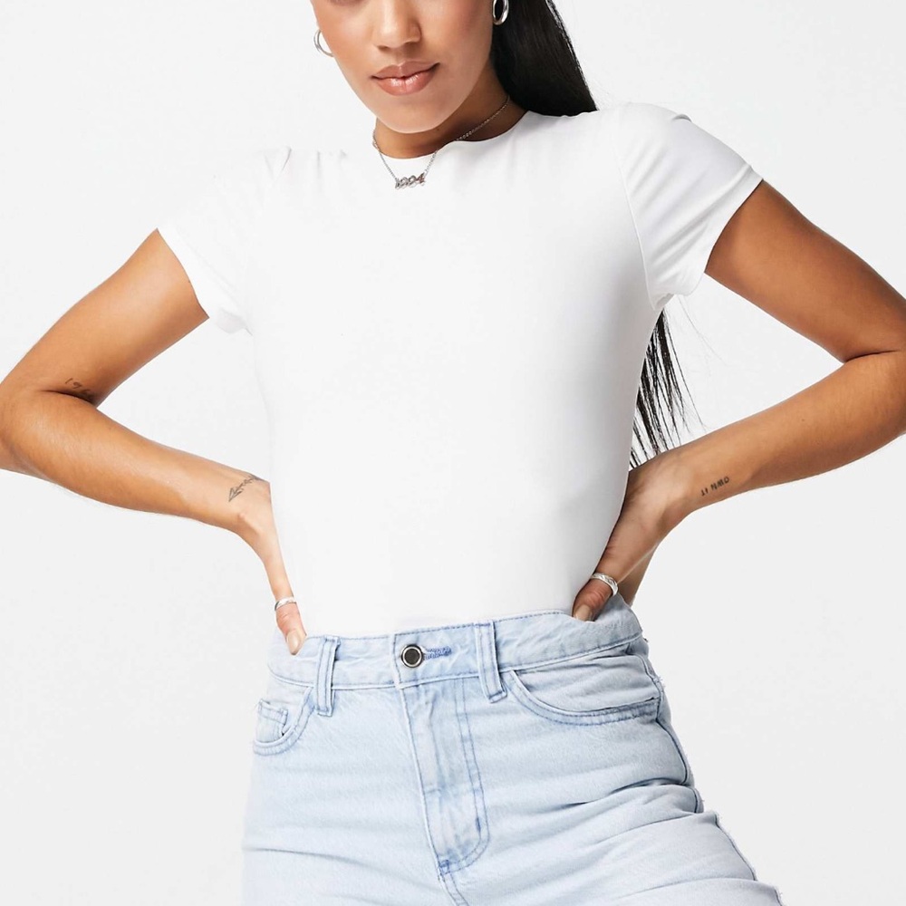 ASOS Design White Short Sleeve Bodysuit